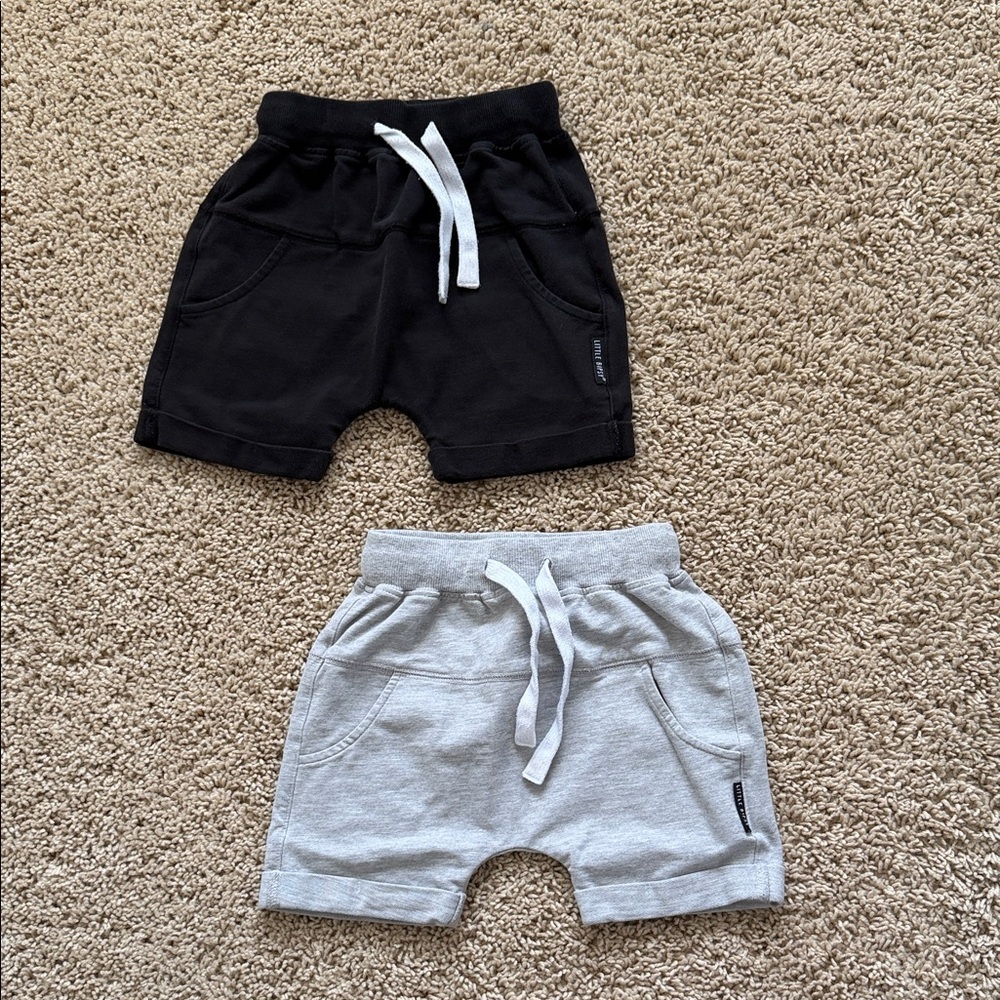 Little Bipsy Black and Gray Shorts 3T-4T